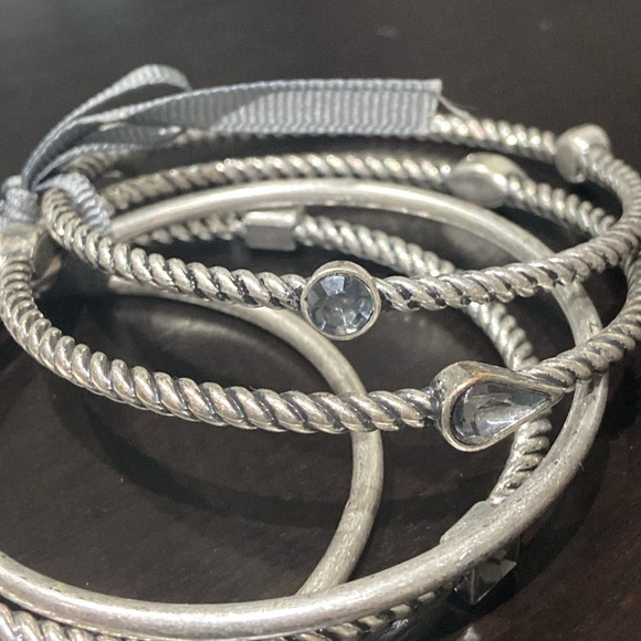 LOFT Bangle Bracelets - Brushed Metal - Picture 3 of 5